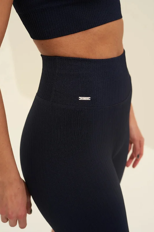 Ribbed Biker Short | Navy