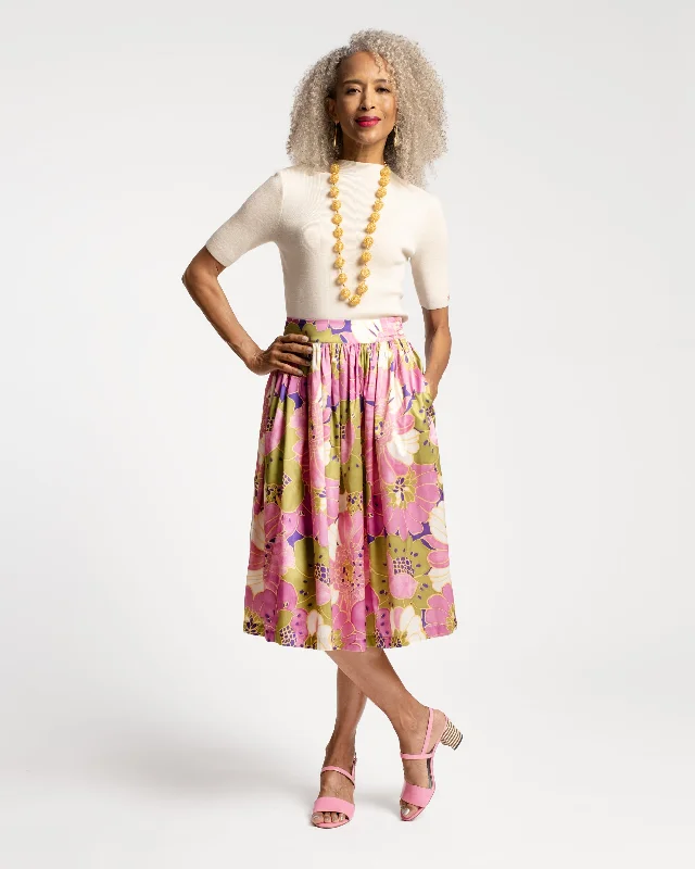 Barbara Midi Skirt African Daisy Print