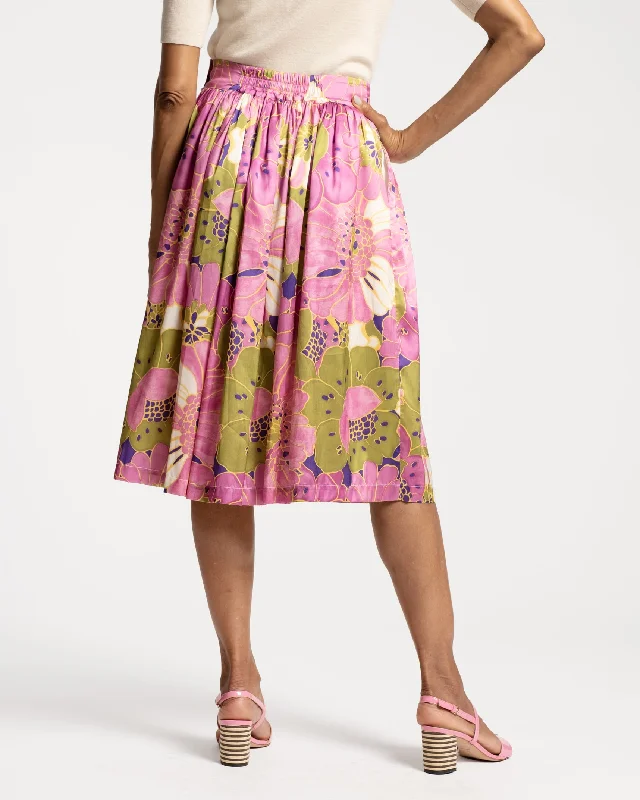 Barbara Midi Skirt African Daisy Print