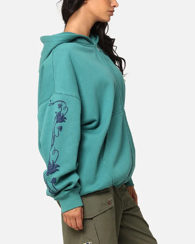 Carre Flower Bomb Full Zip Hoodie Oxidized Green