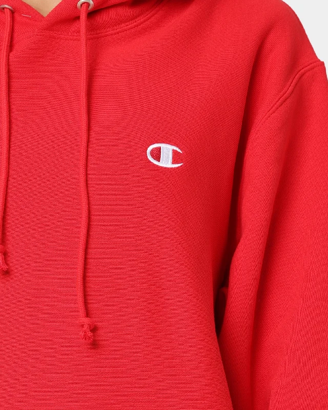 Champion Rev Weave Hoodie Red