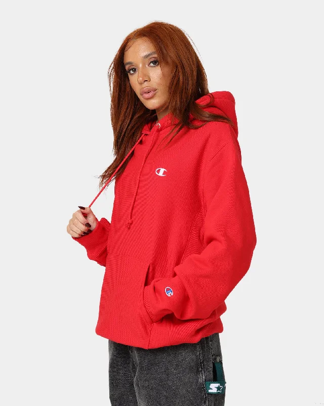 Champion Rev Weave Hoodie Red