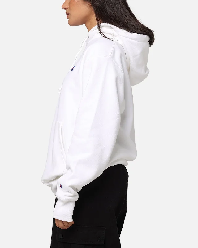 Champion Reverse Weave Small C Hoodie White