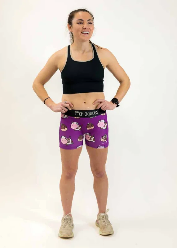 Women's Choccy Cows 3"" Compression Shorts