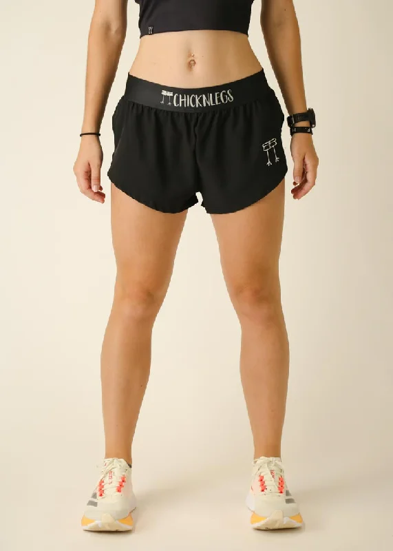 Women's Black 1.5"" Split Shorts