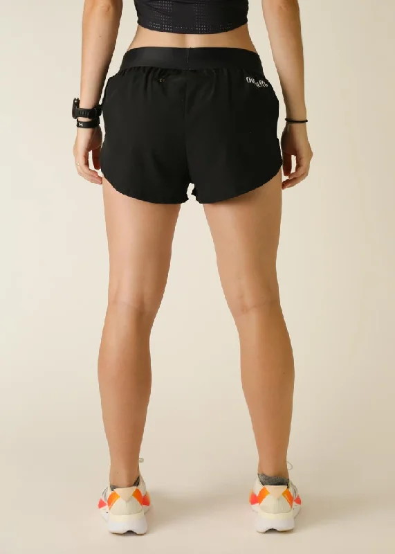 Women's Black 1.5"" Split Shorts