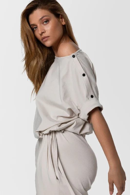 Drawstring-waist jumpsuit