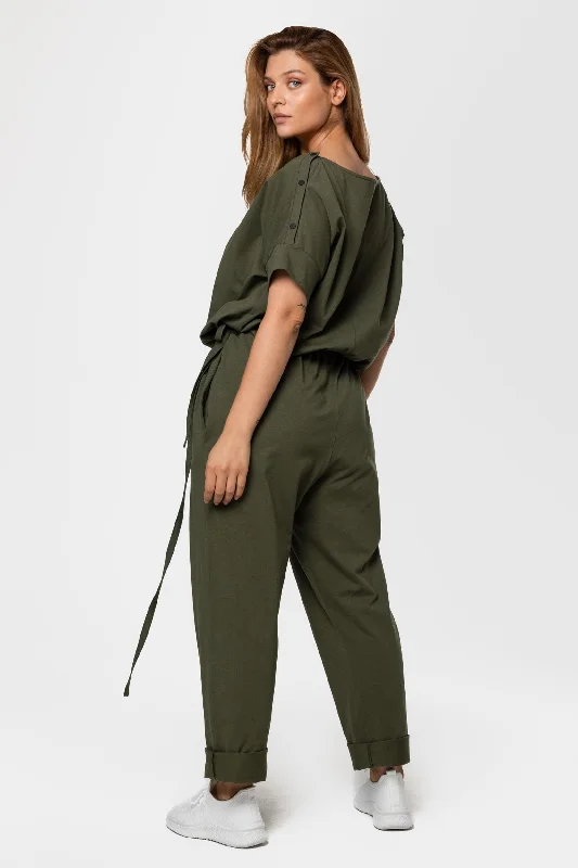 Drawstring-waist jumpsuit