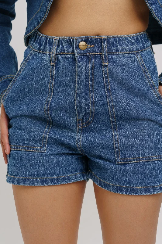 Elasticated Denim Shorts