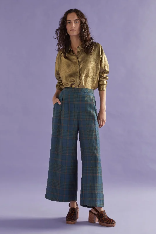 Elk Seine Pant - Teal Plaid