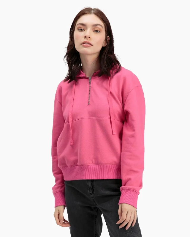 Half-Zip Fleece Hoodie (Berry)