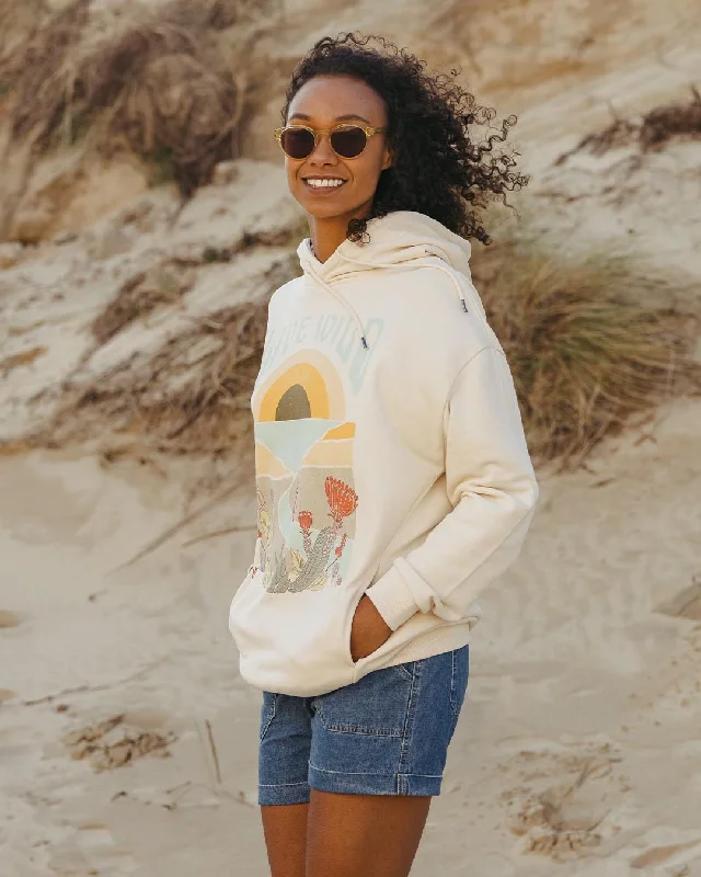 Live Wild Recycled Cotton Oversized Hoodie - Birch