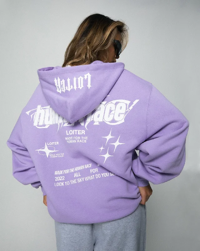 Loiter Rave Zip Hoodie Lilac