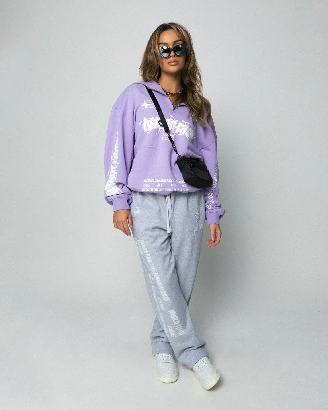 Loiter Rave Zip Hoodie Lilac