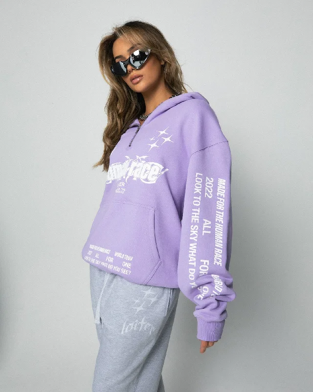 Loiter Rave Zip Hoodie Lilac