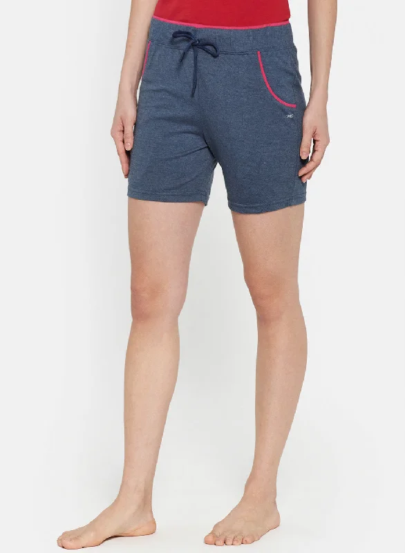 Womens Blue Plain Shorts