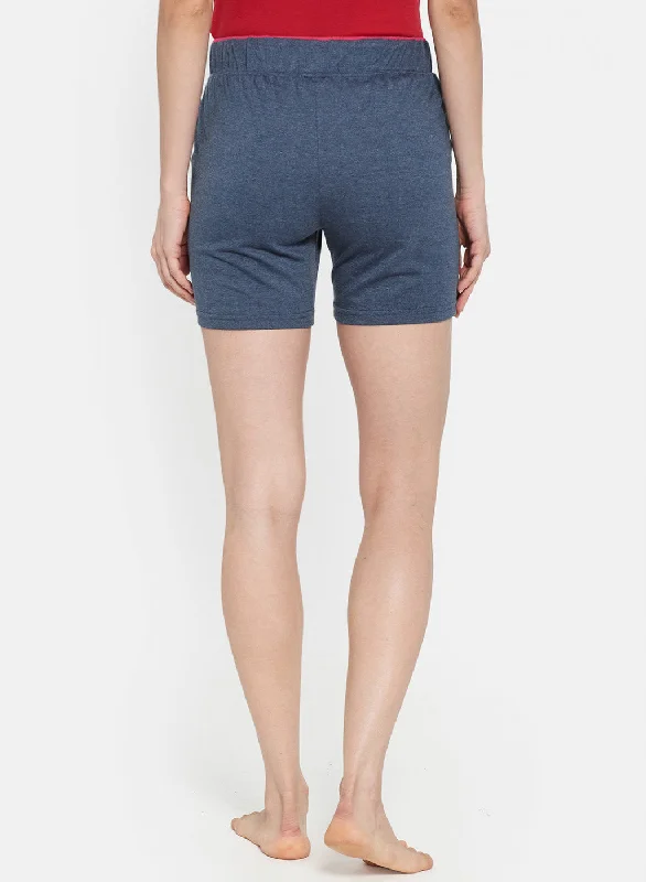 Womens Blue Plain Shorts