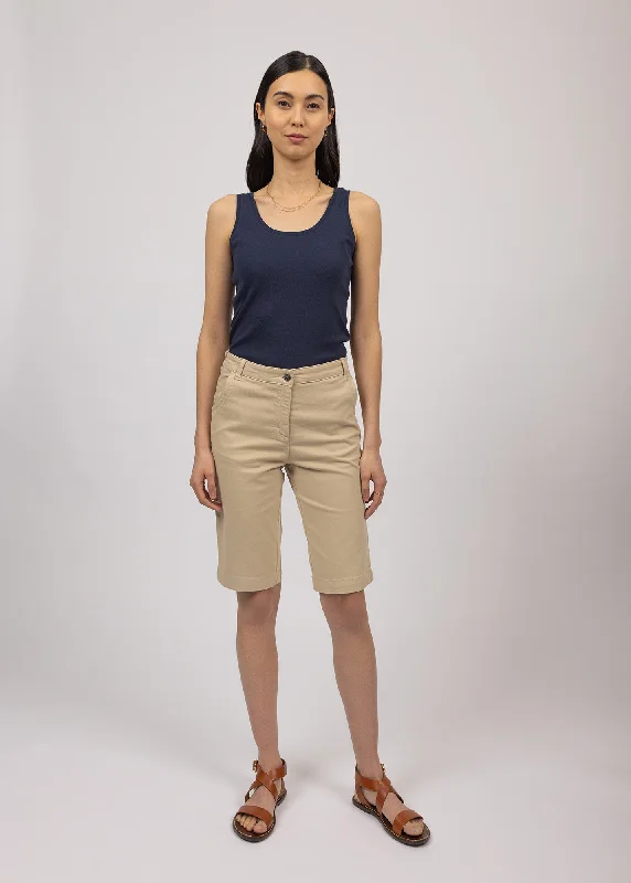 Samantha plain Bermuda shorts - in light cotton (PLAGE)