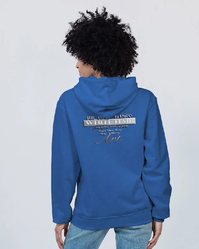 Promoting Indian women with silver grey hair Unisex Hoodie | Champion