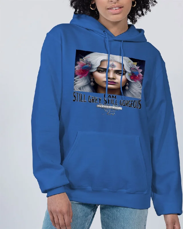 Promoting Indian women with silver grey hair Unisex Hoodie | Champion