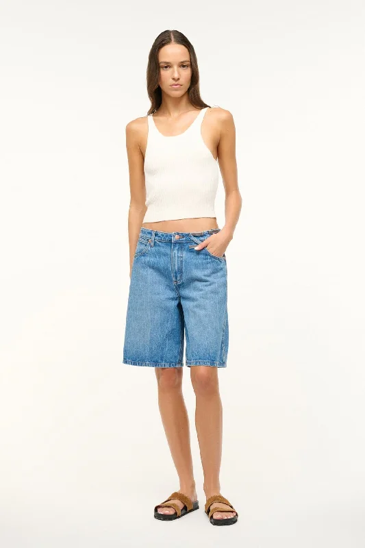 STAUD + WRANGLER THE BERMUDA SHORT | MID BLUE