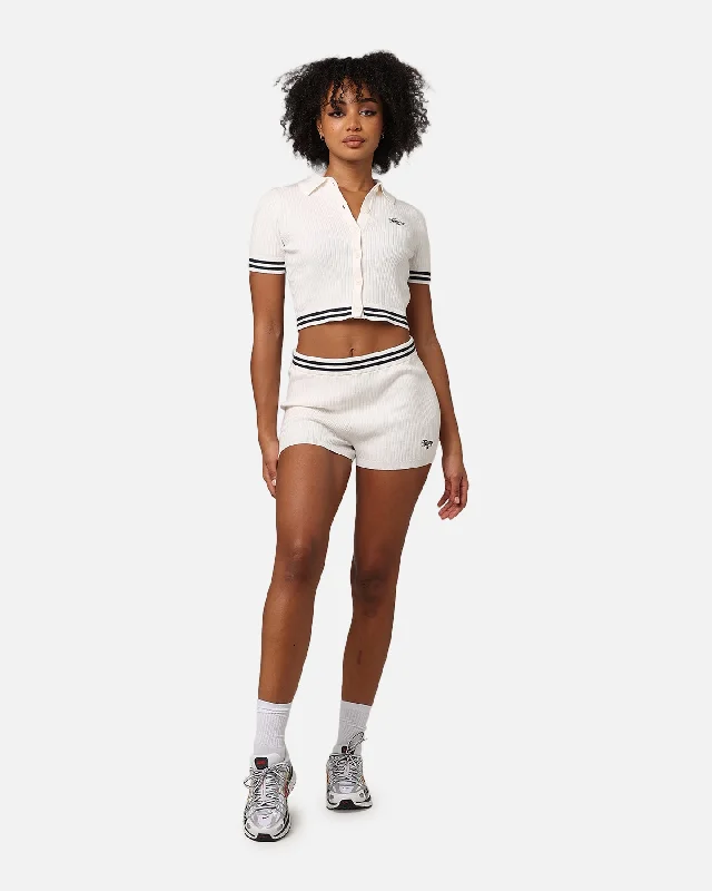 Tommy Jeans Women's TJW Script Knit Tipping Shorts Ancient White