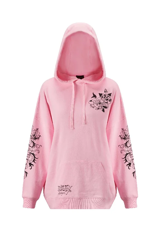 Womens Love Eternal Graphic Relaxed Hoodie - Pink