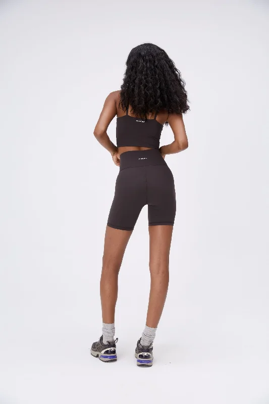 Ultimate Wrap Over Crop Shorts - Coffee Bean