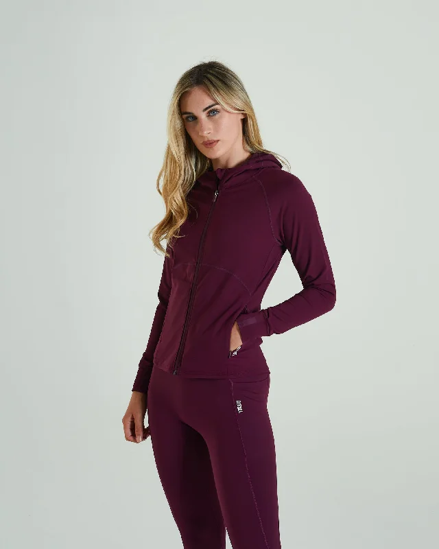 Candid Hood Zipper Grape Purple