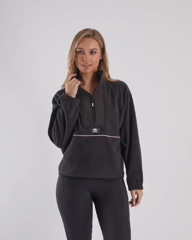 Yara Fleece Half Zip Deep Charcoal