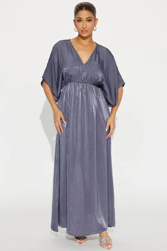 Arielle Satin Maxi Dress - Charcoal