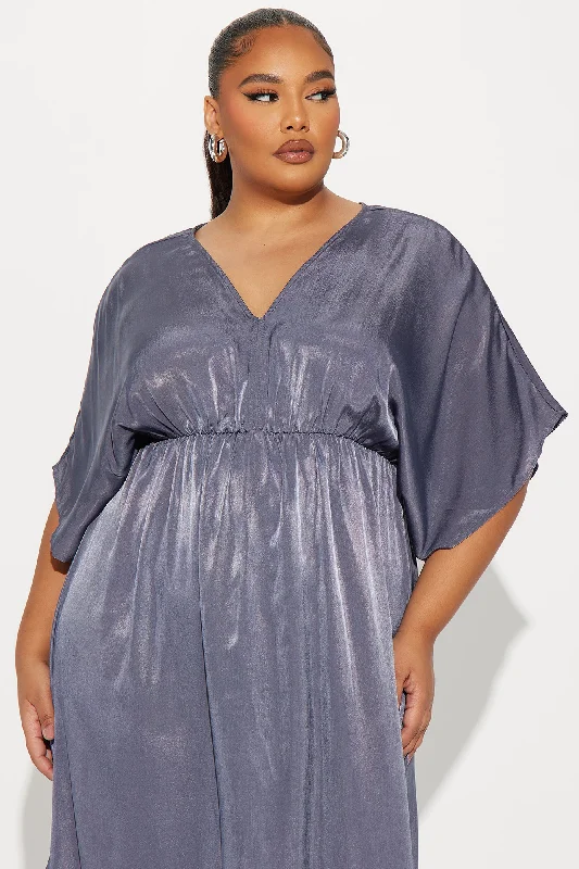 Arielle Satin Maxi Dress - Charcoal