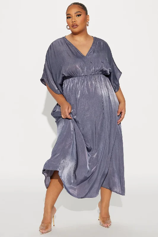 Arielle Satin Maxi Dress - Charcoal