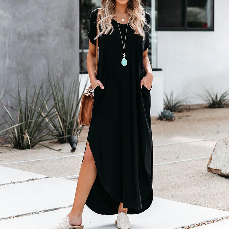 Farmers Market Pocketed Modal Maxi Dress - Black