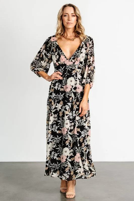 Maisie Maxi Dress | Black Floral