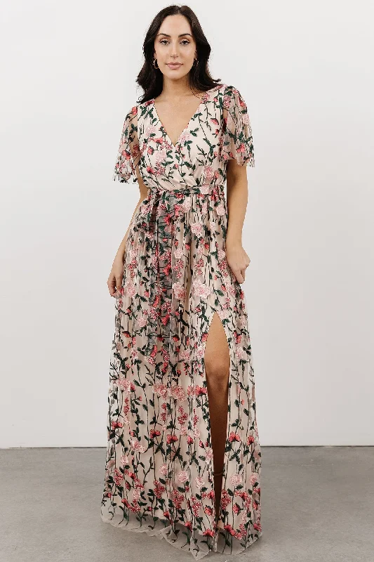 Marseille Embossed Maxi Dress | Rose Garden