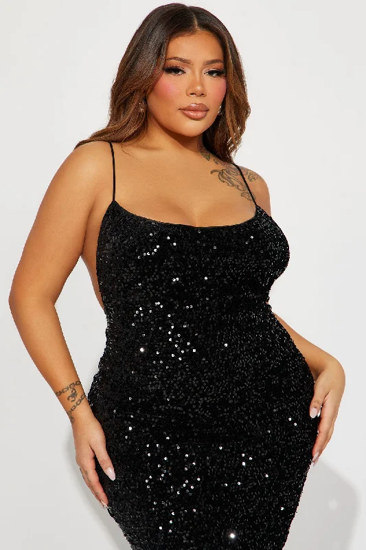 Rayna Sequin Gown - Black