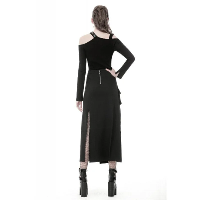 Women's Punk Sexy Slit Irregular Long Skirts