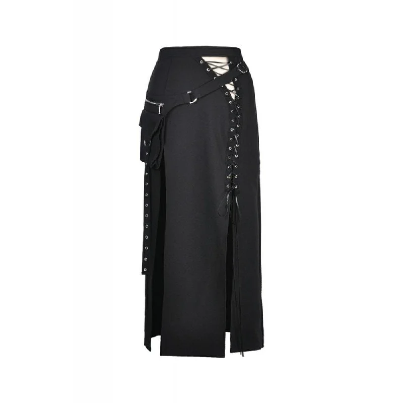 Women's Punk Sexy Slit Irregular Long Skirts