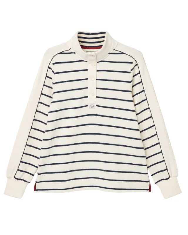 Joules Southwold Button Down Striped Sweatshirt