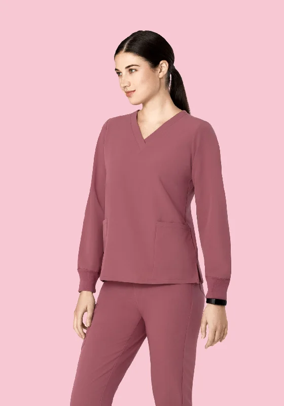 Long Sleeve 6 Pocket Top Mauve