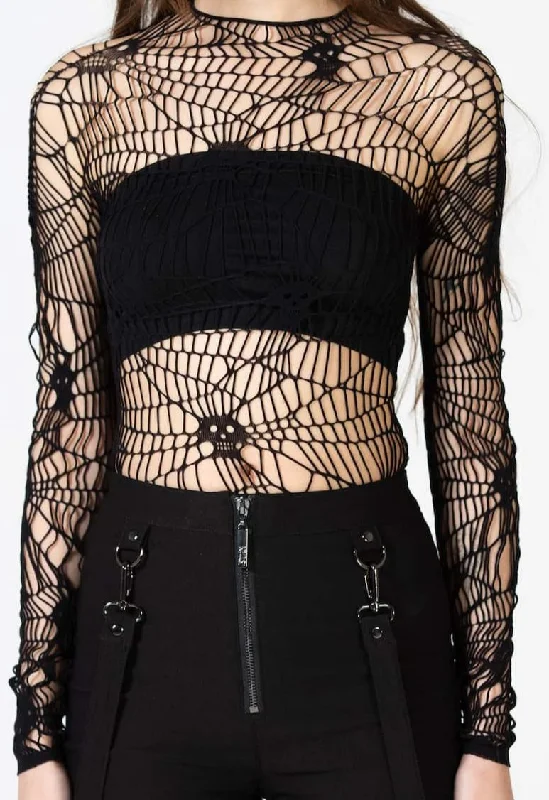 Webs Grasp Long Sleeve Fishnet Top